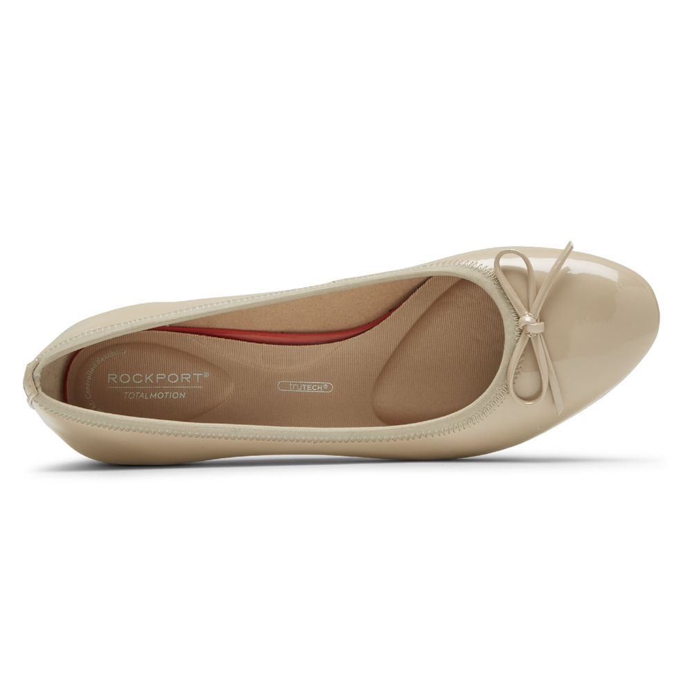 Rockport Singapore Womens Pumps - Total Motion Sydney Bow Beige - OH8952306